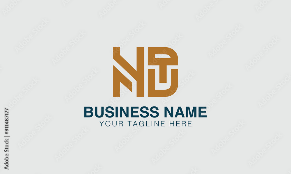 Fototapeta premium ND N nd initial logo | initial based abstract modern minimal creative logo, vector template image. luxury logotype logo, real estate homie logo. typography logo. initials logo
