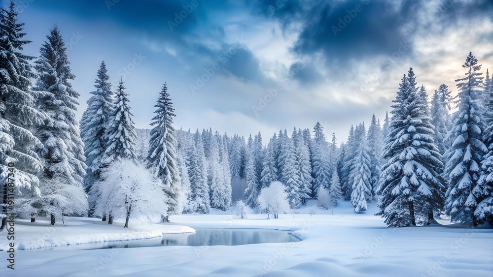 Silent Serenity: A Wintery Forest in Monochromatic Hues Generative AI Silent Serenity: A Wintery Forest in Monochromatic Hues Generative AI