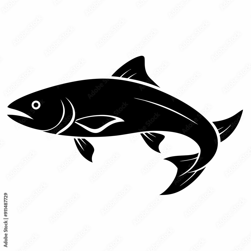 Fototapeta premium Salmon Black silhouette