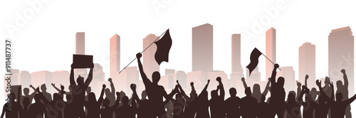 Banner Crowd in the city.