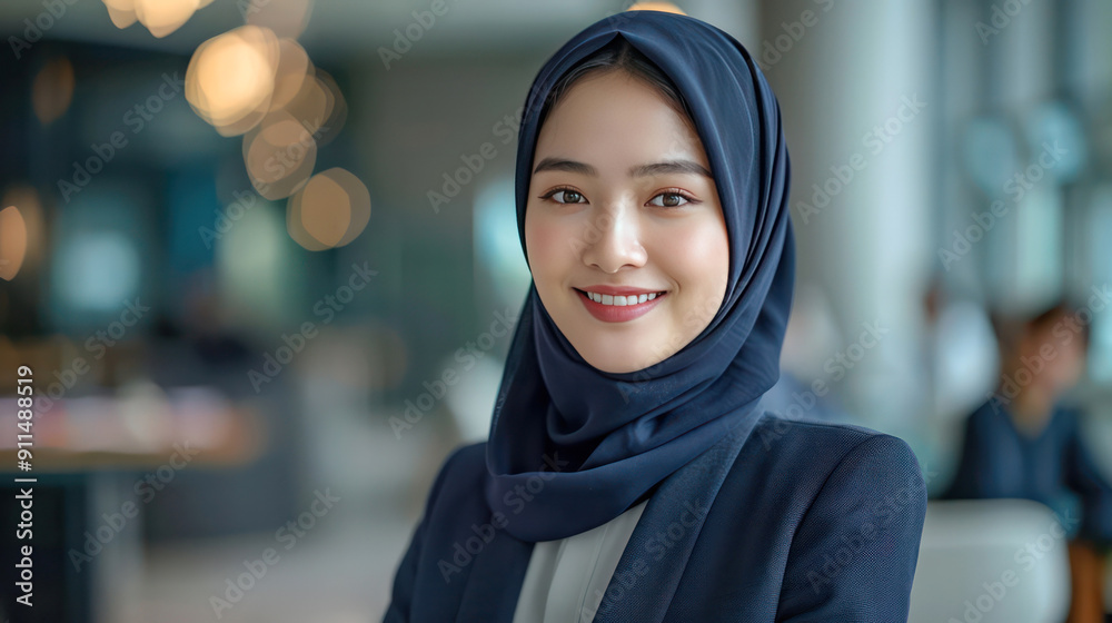 Portrait of Young Muslim Businesswomen.Generative AI Portrait of Young Muslim Businesswomen.Generative AI