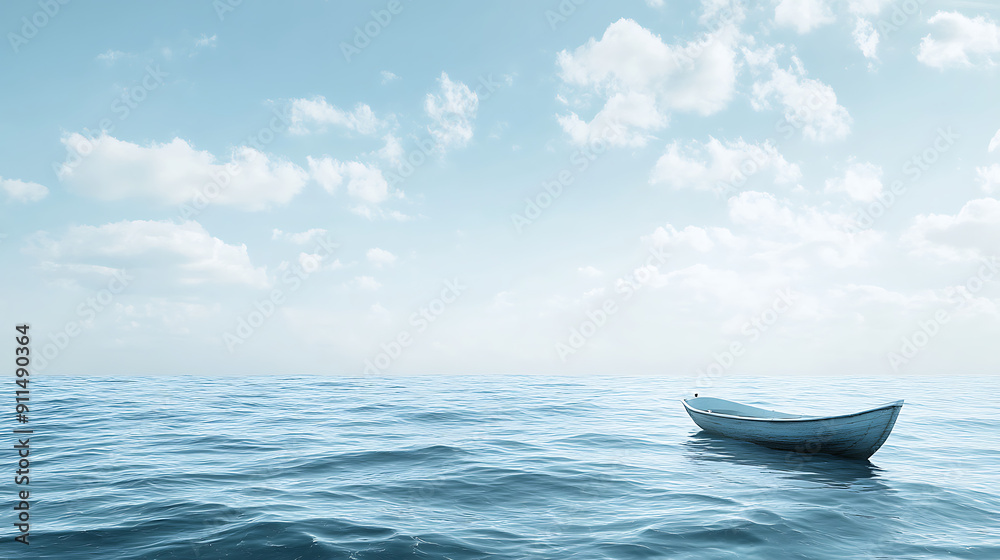 Serene Seascape with Boat