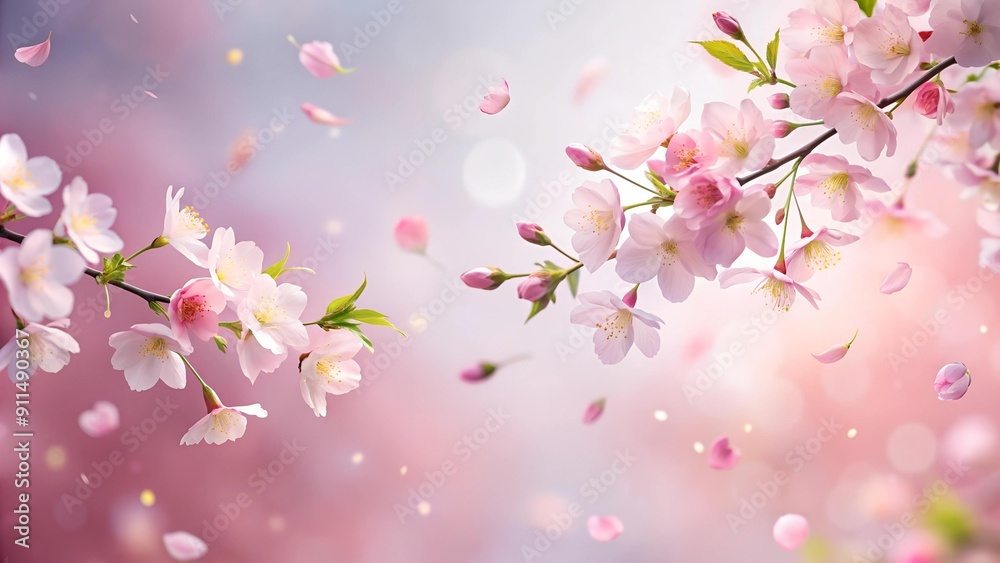 Whispers of the Wind: A Dance of Cherry Blossoms in Spring  Generative AI