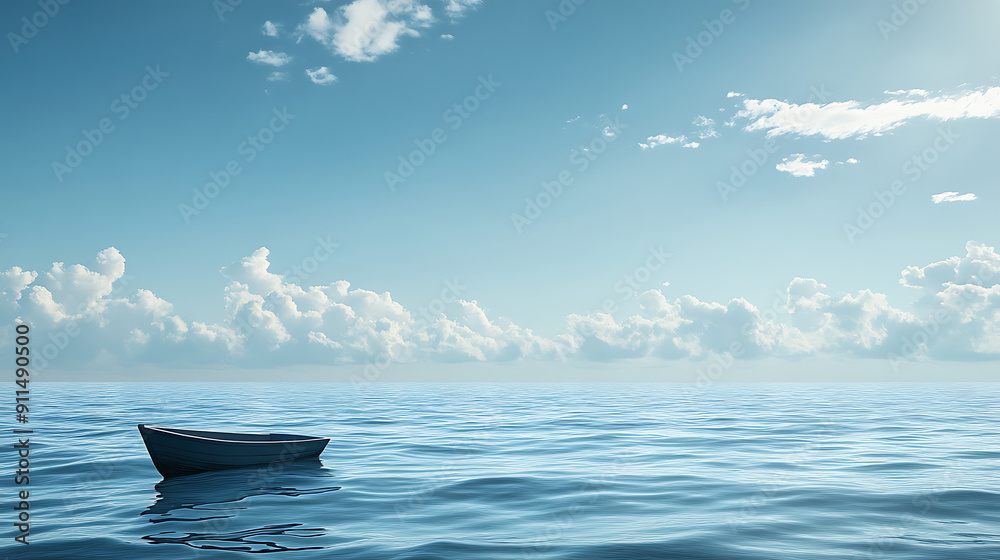Serene Seascape with Boat