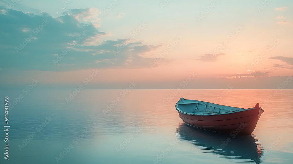 Serene Seascape with Boat Serene Seascape with Boat