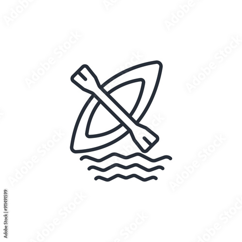 Kayak icon. vector.Editable stroke.linear style sign for use web design,logo.Symbol illustration.