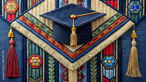 A Tapestry of Achievement: Embroidered Graduation Gown  AI generated