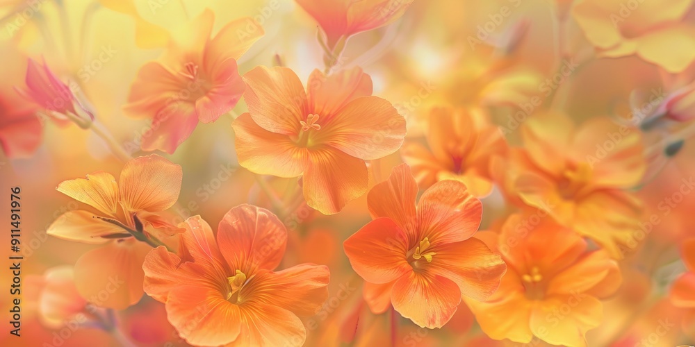 Soft focus orange and yellow flowers Soft focus orange and yellow flowers