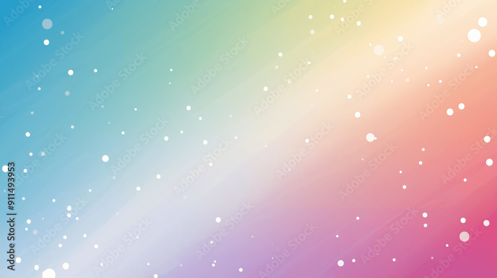 Fototapeta premium Gradient background with multicolor rainbow stripes and white dots. Generative AI 