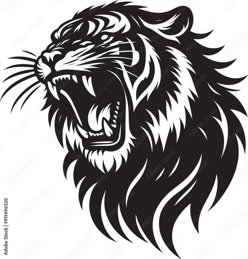 Tiger head mascot Silhouette isolated on white background Minimalist tiger vector shape icon Tiger head mascot Silhouette isolated on white background Minimalist tiger vector shape icon