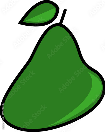 Una pera jugosa de color verde