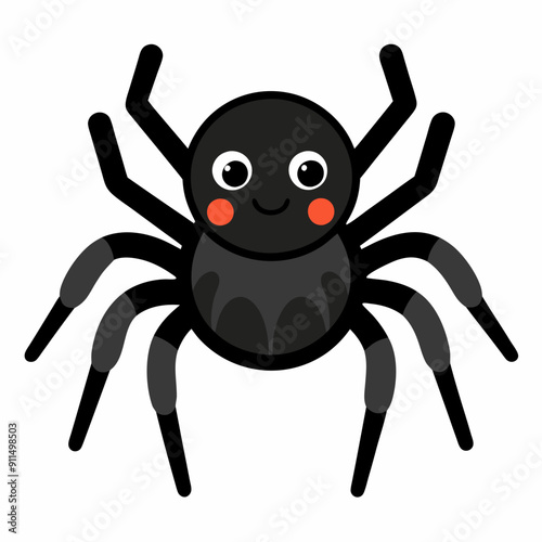 Cute Spider Vector Illustration - Cartoon, Clipart, and Line Art Design