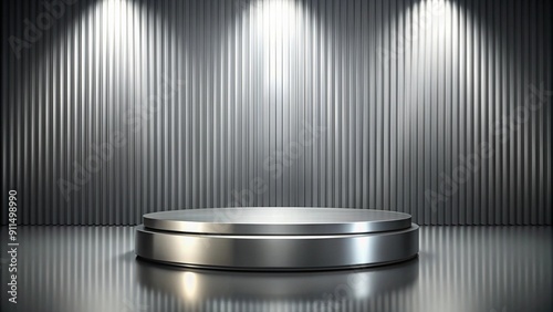 podium with silver product presentation background