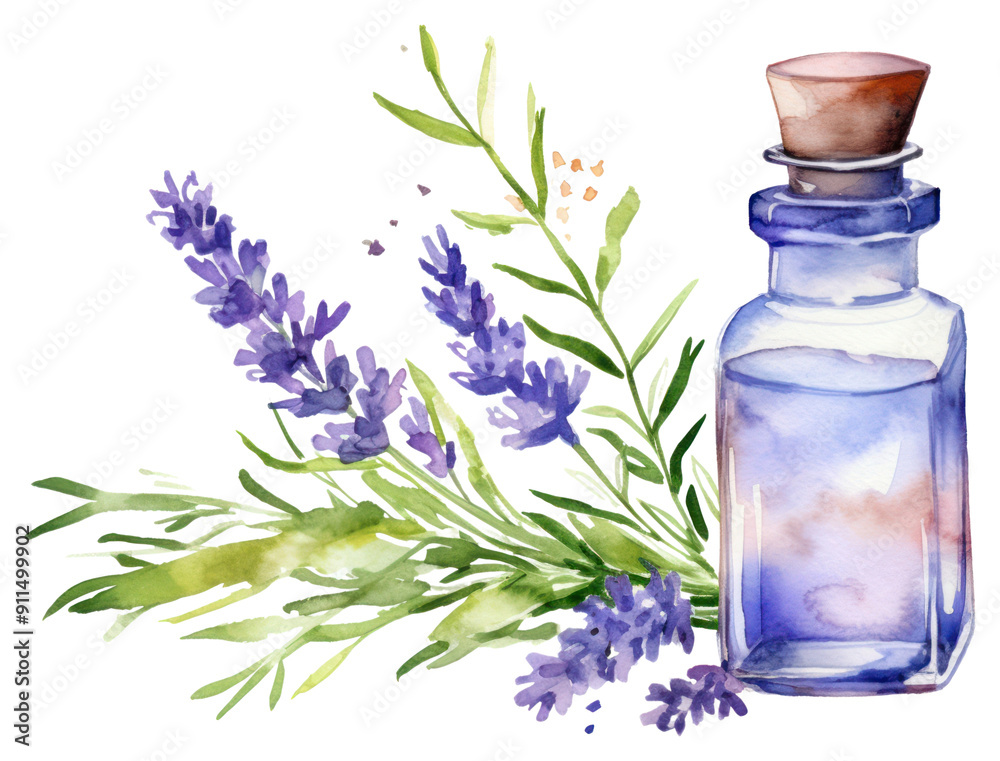 PNG Lavender flower bottle plant.