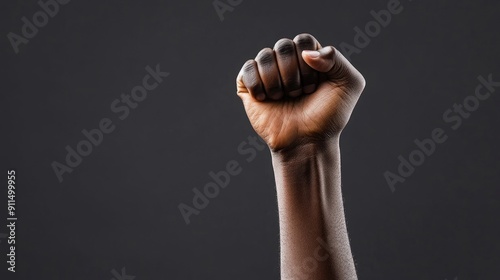 black skin hand raised fist