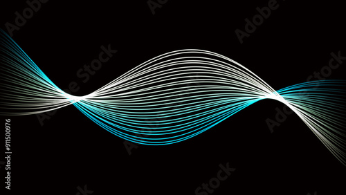 3D modern wave curve abstract presentation background.