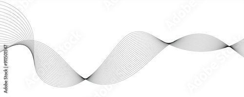 Abstract vector background with grey wavy lines