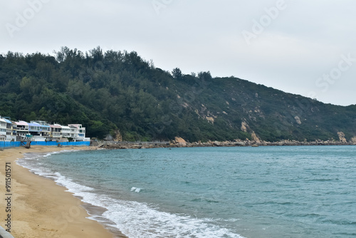 The view of the beach in Cheung Chau, Hong Kong. Beach side. Nature concept.