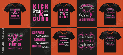 Breast Cancer T-Shirt Design Bundles.