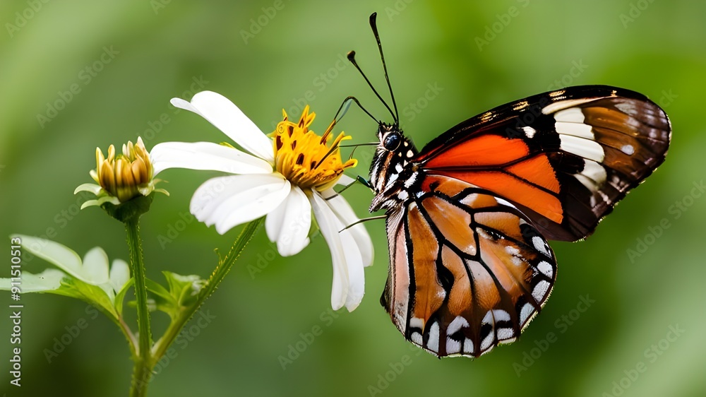 butterfly on flower Ismenius Tiger butterfly (Heliconius ismenius) pollinating a flower butterfly on flower Ismenius Tiger butterfly (Heliconius ismenius) pollinating a flower
