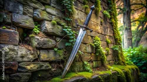 The Weathered Blade: A Sword Forged in Time  AI generated photo