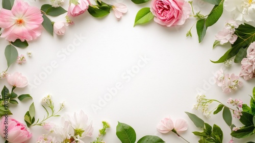 Flower wedding frame, botanical background