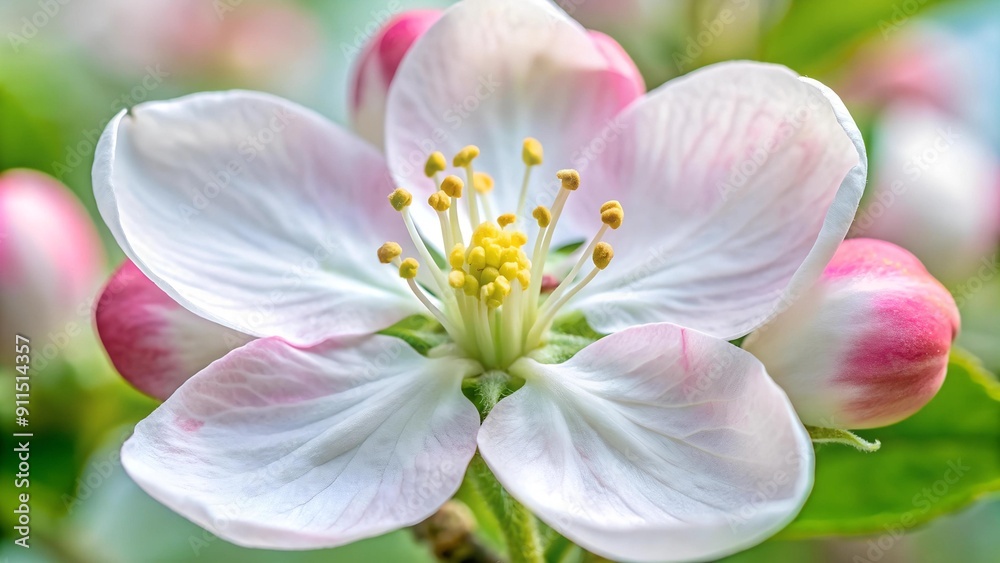 A Close-Up Exploration of the Apple Blossom's Delicate Beauty AI Generated A Close-Up Exploration of the Apple Blossom's Delicate Beauty AI Generated