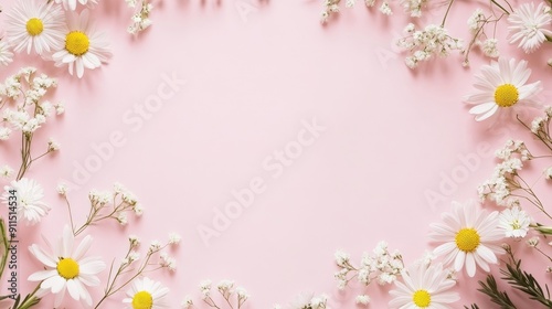 Flower wedding frame, botanical background