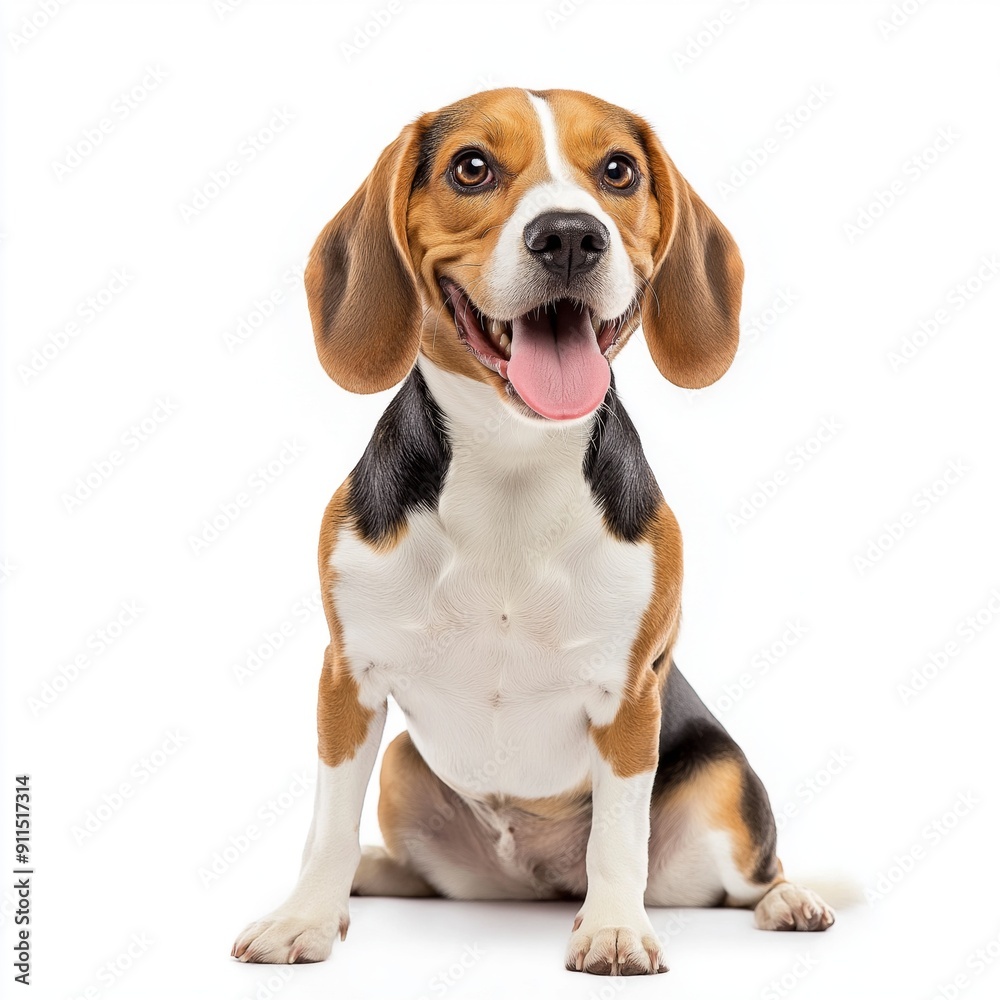 Happy beagle dog collection (sitting, standing, portrait, lying) isolated on a white background, animal bundle Happy beagle dog collection (sitting, standing, portrait, lying) isolated on a white background, animal bundle