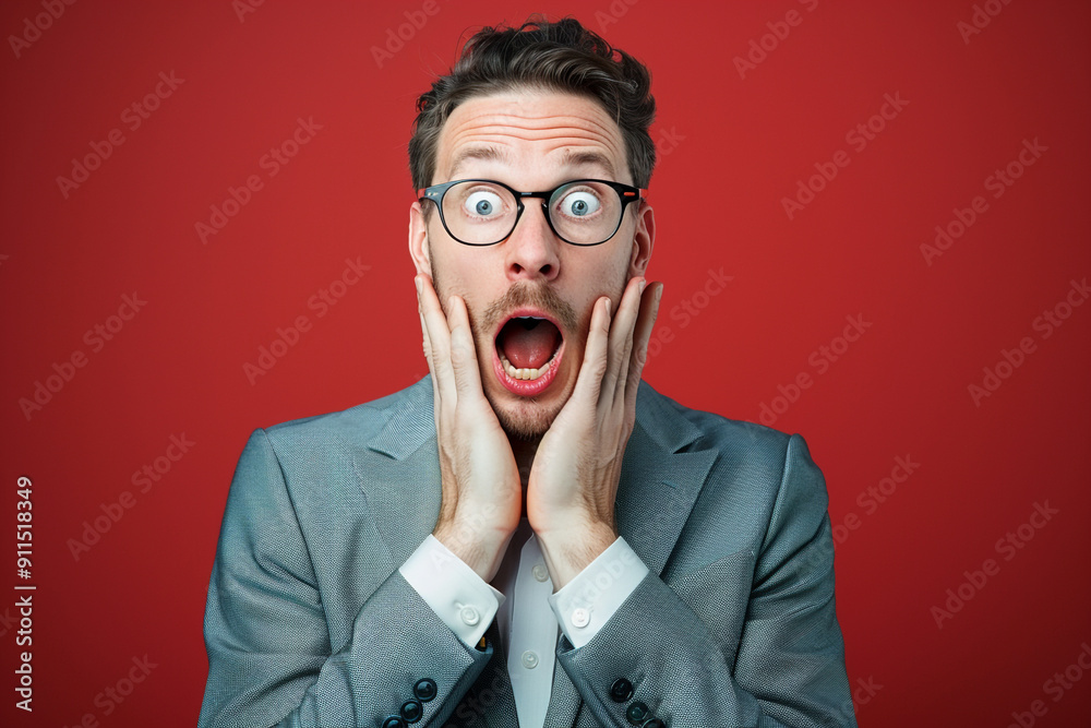 Shock man expression Shock man expression