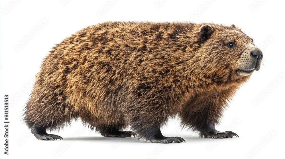 Brown bear walking on white background Brown bear walking on white background