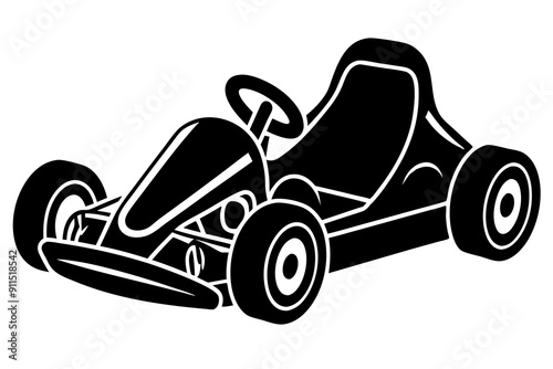 Go kart silhouette, Go kart icon vector illustration 

