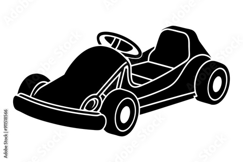 Go kart silhouette, Go kart icon vector illustration 

