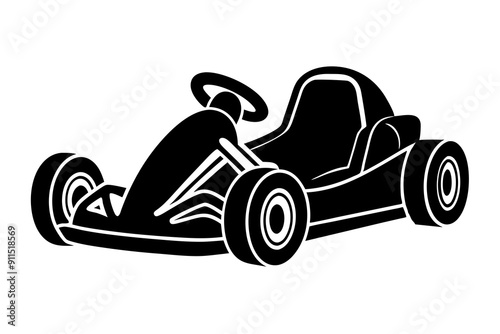 Go kart silhouette, Go kart icon vector illustration 


