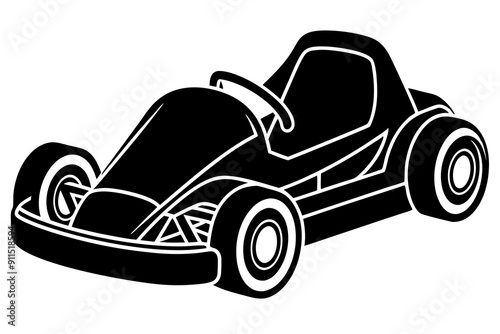 Go kart silhouette, Go kart icon vector illustration 


