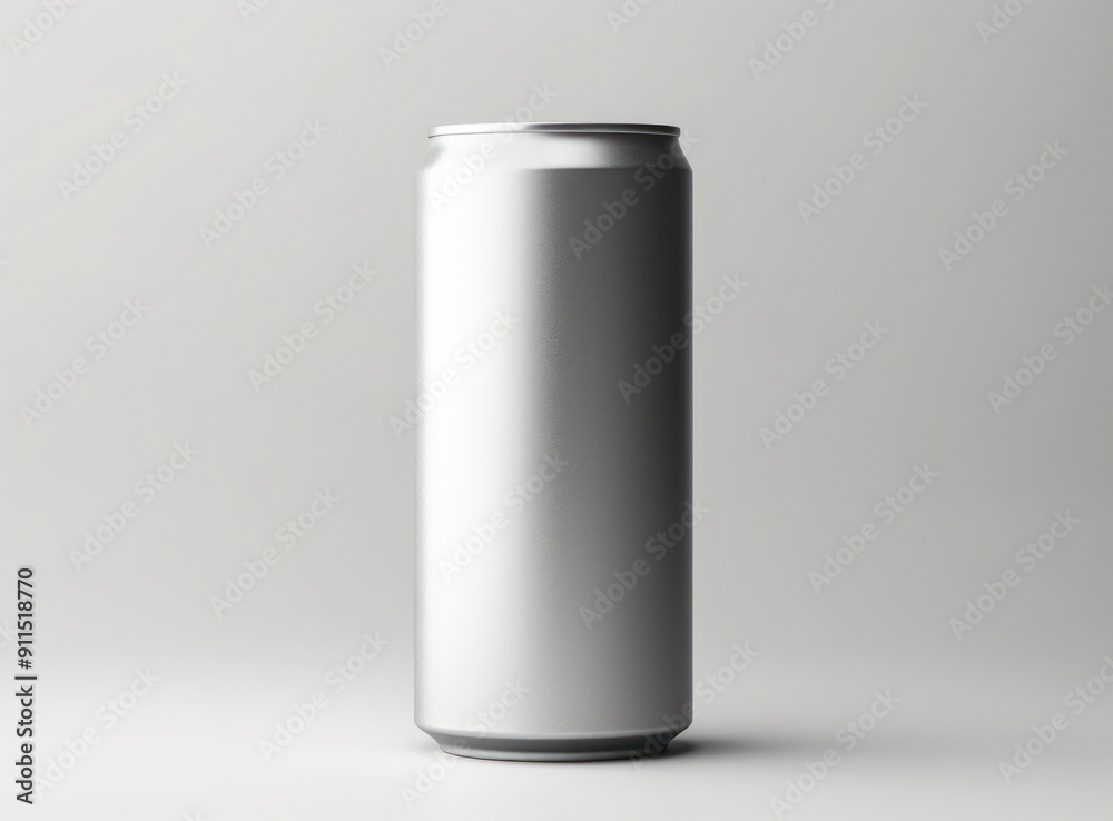 A clean aluminum can design mockup, ideal for placing a logo or illustration on a stylish background A clean aluminum can design mockup, ideal for placing a logo or illustration on a stylish background