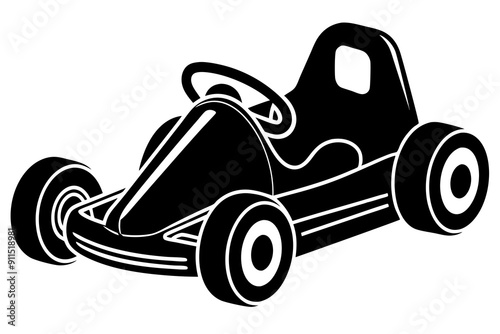 Go kart silhouette, Go kart icon vector illustration 

