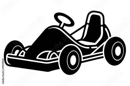 Go kart silhouette, Go kart icon vector illustration 

