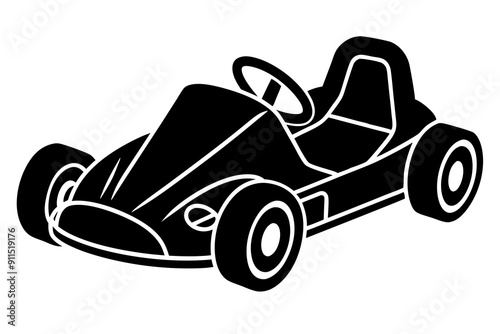 Go kart silhouette, Go kart icon vector illustration 

