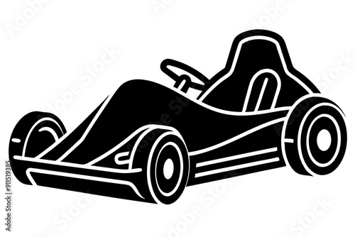 Go kart silhouette, Go kart icon vector illustration 

