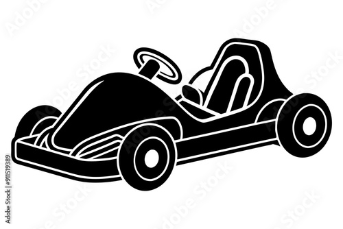 Go kart silhouette, Go kart icon vector illustration 

