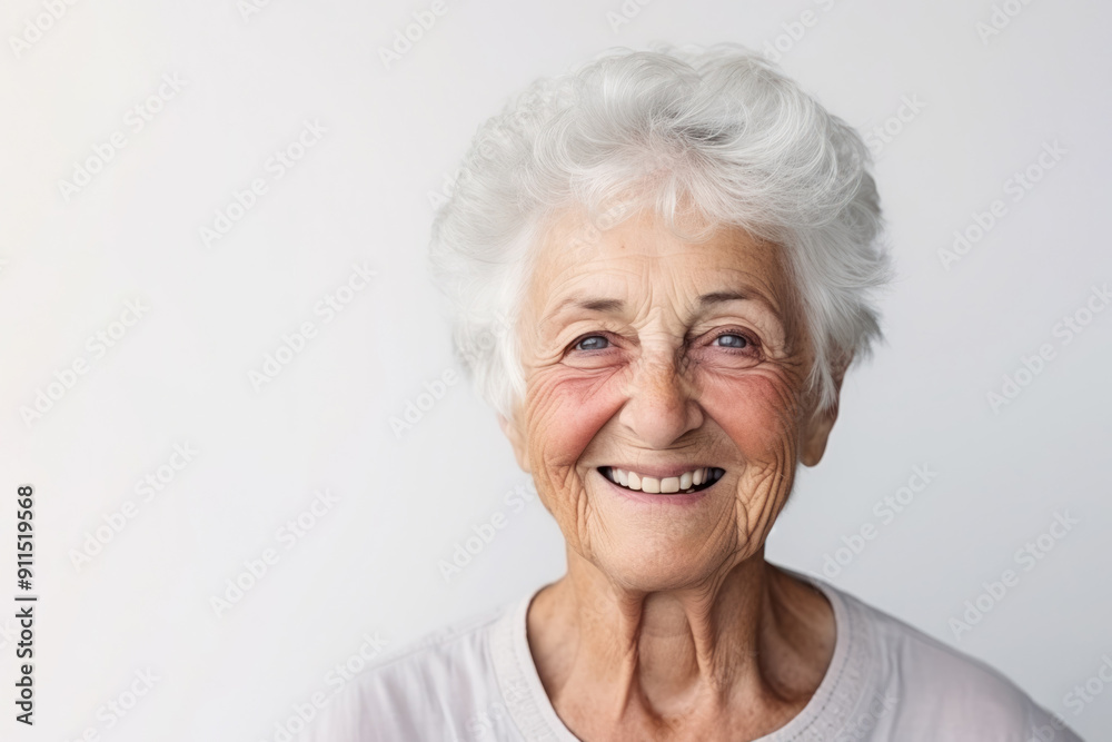 An elderly woman with a kind smile on her face, radiating warmth and life experience, personifies the joy of older age An elderly woman with a kind smile on her face, radiating warmth and life experience, personifies the joy of older age
