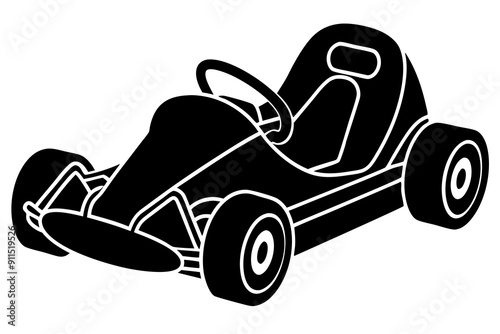 Go kart silhouette, Go kart icon vector illustration 

