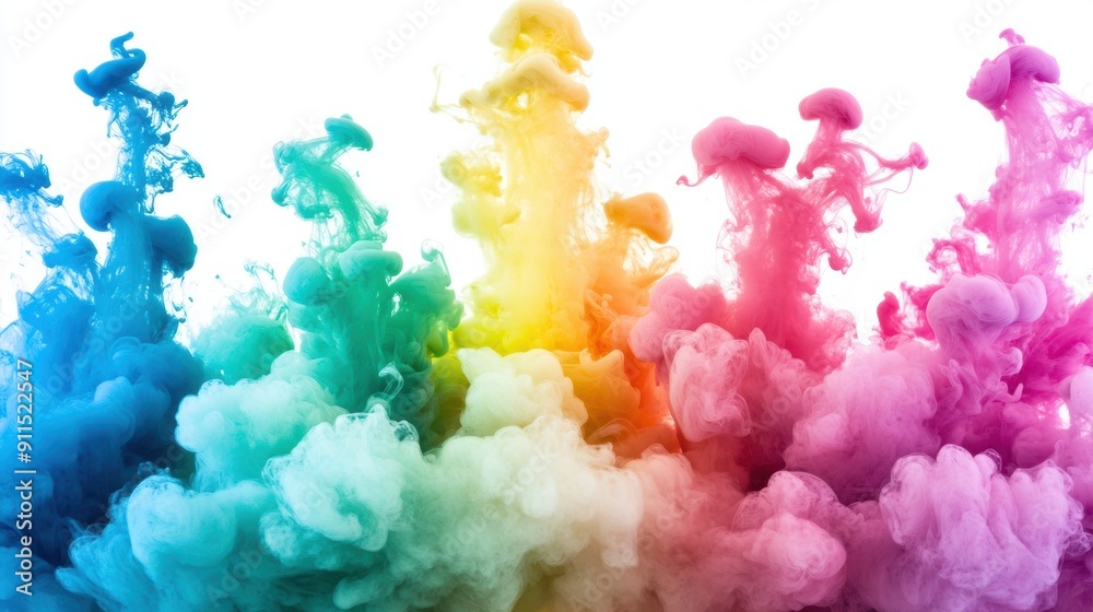 Colorful ink clouds in water dynamic abstract art Colorful ink clouds in water dynamic abstract art