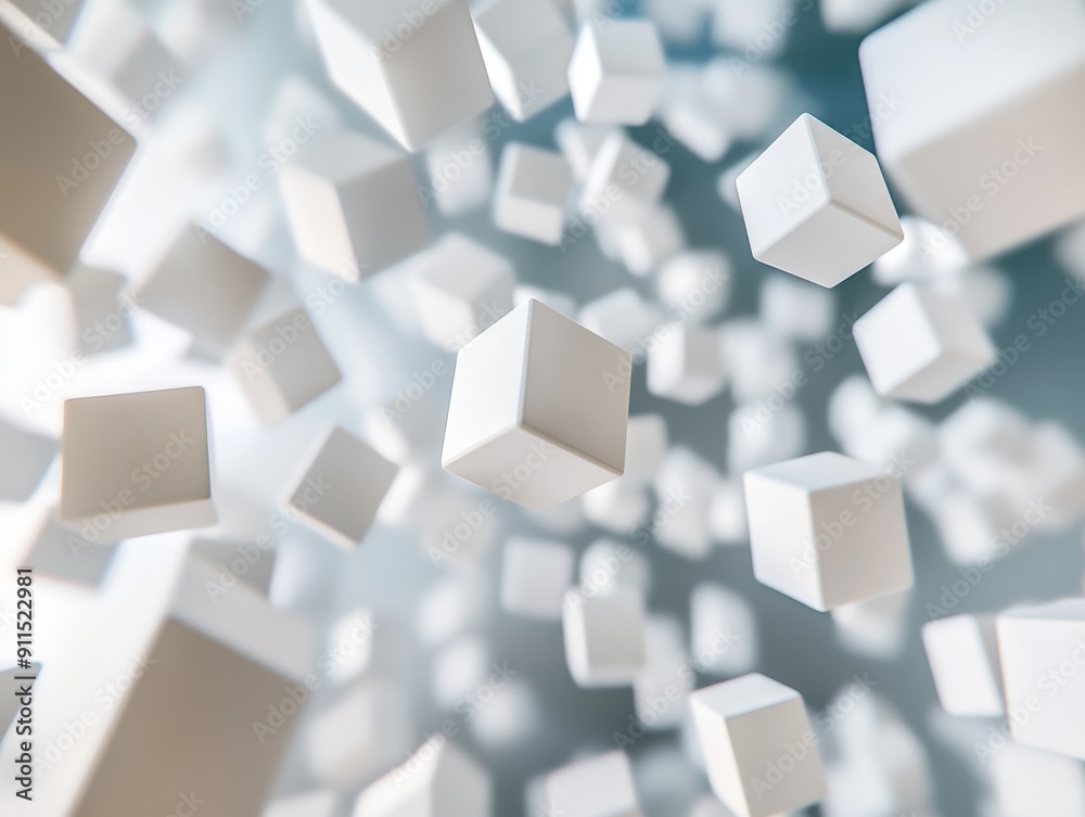 Futuristic 3D Cubes Composition - Geometric Abstract Background with Floating Cubes of Varying Sizes. Futuristic 3D Cubes Composition - Geometric Abstract Background with Floating Cubes of Varying Sizes.