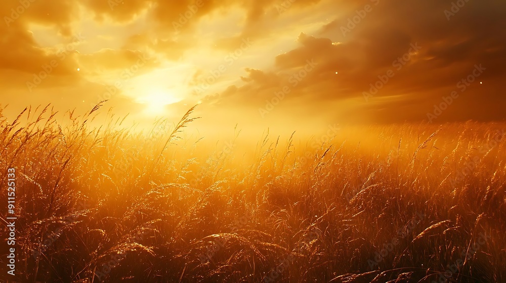 Golden Grass Field at Sunset Golden Grass Field at Sunset