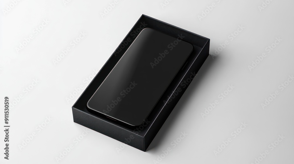 Black Smartphone in a Box Black Smartphone in a Box