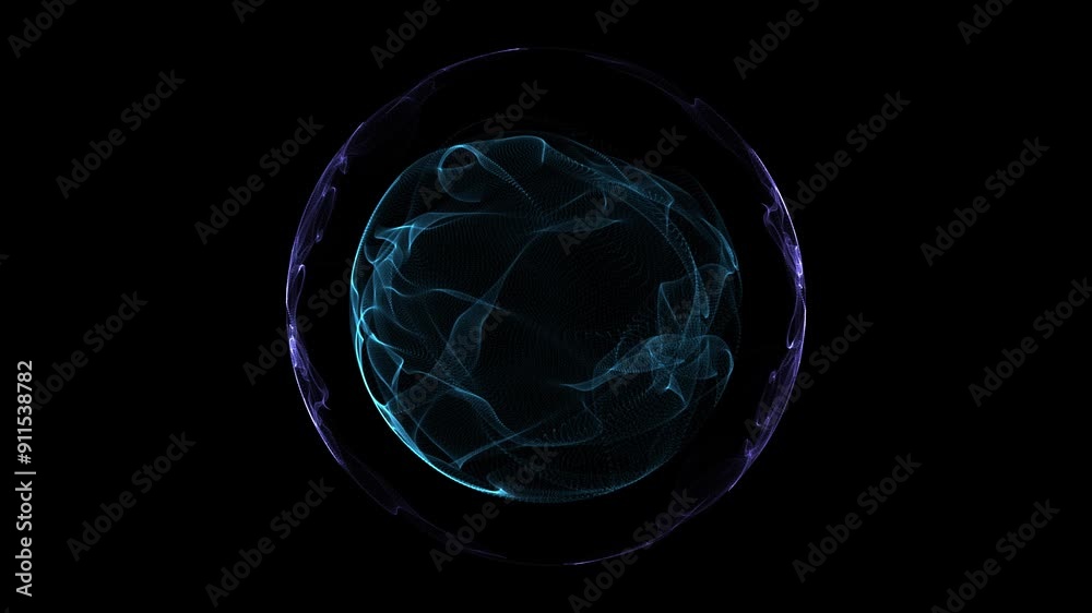 Background abstract glowing sphere, loop animation Background abstract glowing sphere, loop animation