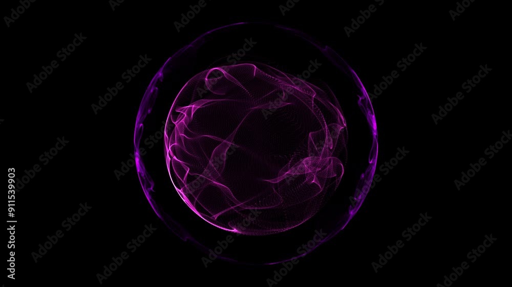 Background abstract glowing sphere, loop animation Background abstract glowing sphere, loop animation