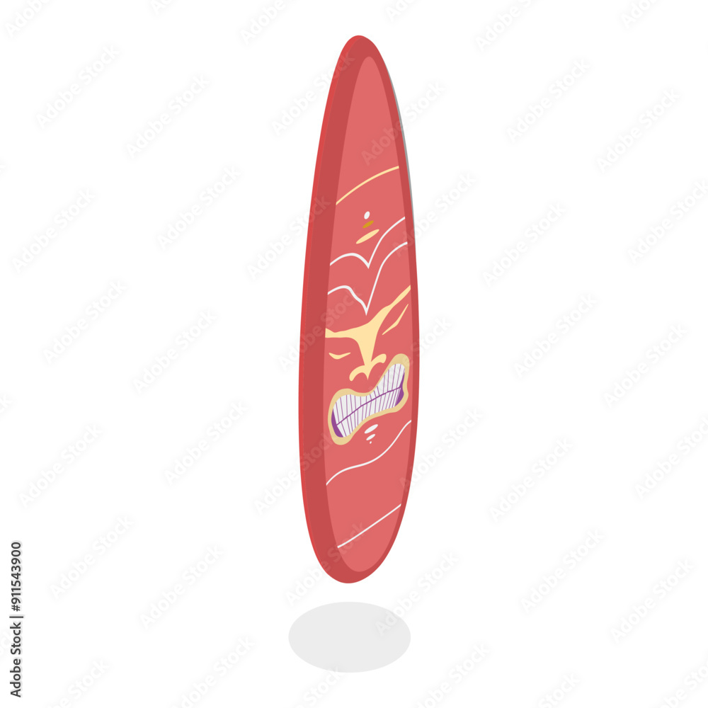 3D Isometric Flat Vector Set of Surfboards, Extreme Activity Equipment. Item 5 3D Isometric Flat Vector Set of Surfboards, Extreme Activity Equipment. Item 5